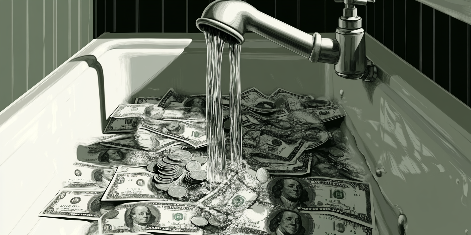Un grifo con dinero
